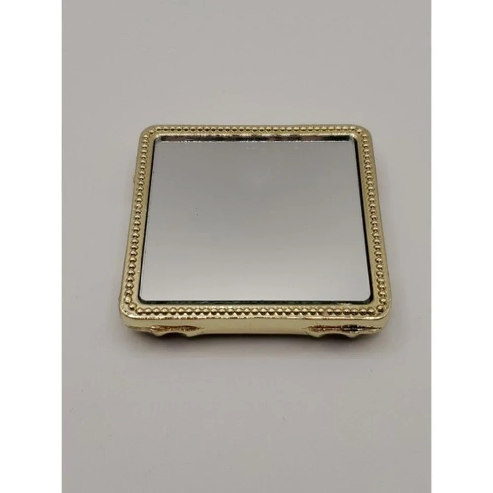 Jane Seymour Gift Present Trinket Pill‎ Jewlery Box & Mirror. Enamel Rose Flower